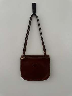 Vintage Leather Craftsman Brown Genuine Leather Triple Compartment Crossbody Bag
